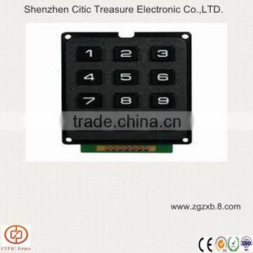 Conductive numeric rubber keypad