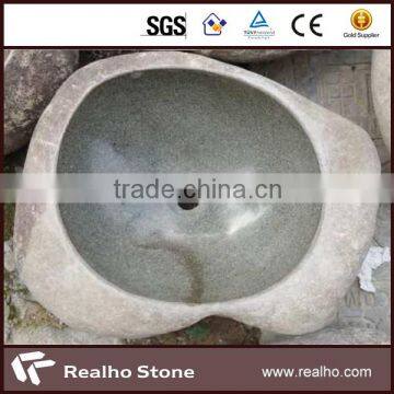 Natural Stone Grey Round Wash Basin for Bathroom photo-2