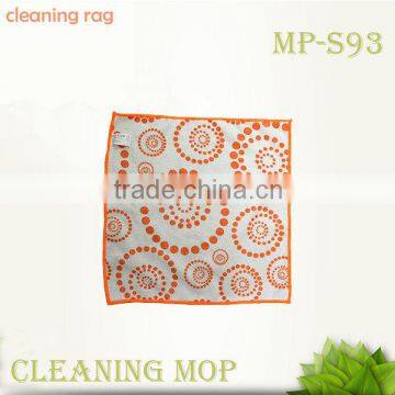 orange microfiber household cleaning rags with patterns(MP-S93)