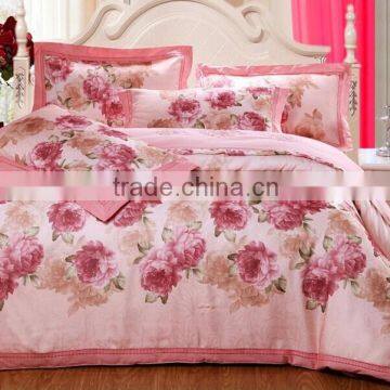 100% satin jacquard princess Bedding set 60s*60s pink luxury style high quality duvet cover set