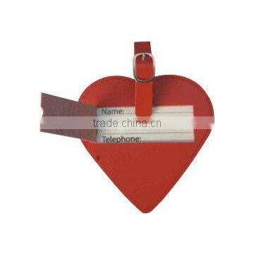 Fashion hot selling heart promotional pvc travel tag