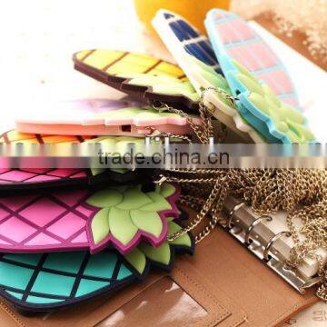 Cute Pineapple Ananas Design Chain Silicone Case Cover for iPhone 4 4S 5 5G
