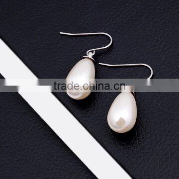 Fashion earring made in Stainless Steel , Water Droplet Pearl Earring,pearl jewelry