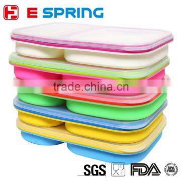 Silicone Food Container Collapsible Lunch Box WIth Fork