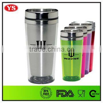 Bulk large plastic thermal thermos coffee mug