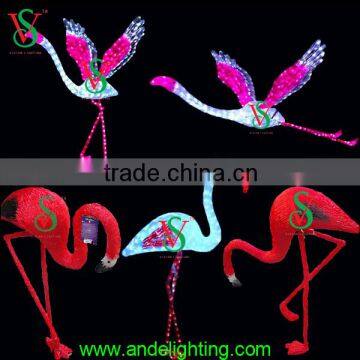 2016 new 3d motif animal light lighted flamingo led light for outdoor garden decoration