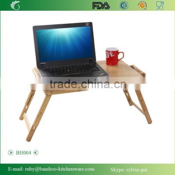 BH004/Light Folding Laptop Versatile Bamboo Serving Table Bed Tray with Long Leg