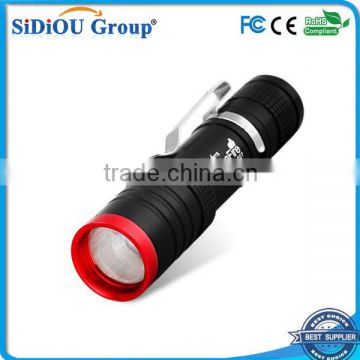 mini black led torch rechargable led camping torch