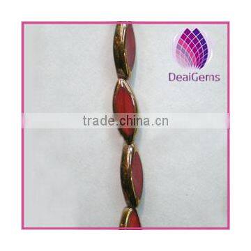 Fashion copper-plated red marquise gem glass for diy jewelry Components