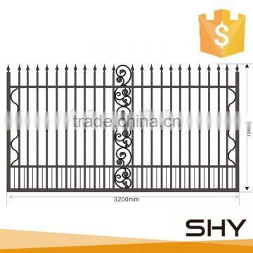 Steel metal picket fence