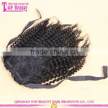 Alibaba China Wholesale Cheap Grade 7A Afro Kinky Hair Ponytail Raw Unprocessed Kinky Curly Ponytail