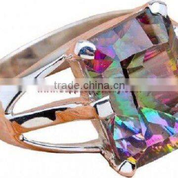 Luminous Peridot Gemstone Jewelry 925 Sterling Silver Ring Wholesale Jewellery Supplier Rings