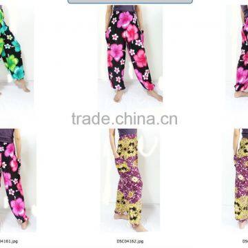 mix floral art thai style VTG RETRO INDIE HIPPIE boho pants yoga pants harem pants Mandala floral artprint