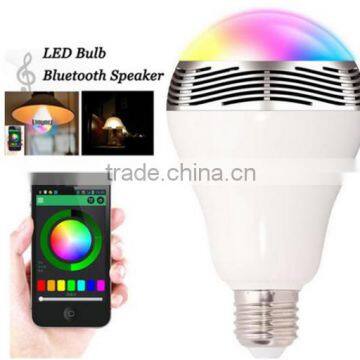 E27 Wireless Bluetooth Speaker RGBW Color Smart LED Light Bulb Lamp with the newest type