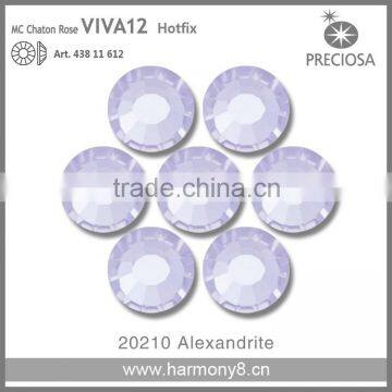 PRECIOSA Flat Back Hot Fix Rhinestones, Alexandrite MC Chaton Rose VIVA12