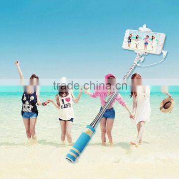 The newest design mini colorful folding selfie stick compatible with various models