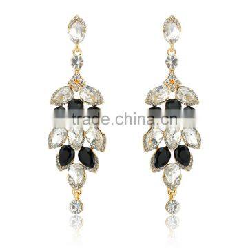 Elegant multicolor cubic zircon charm earring stud w/18k yellow gold plated jewelry women's earring