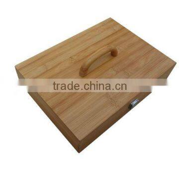 Bamboo rectangular storage box with handle