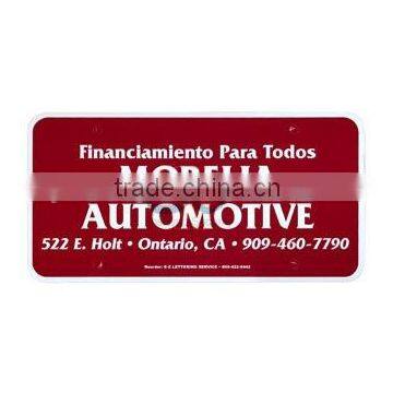 aluminum license plate