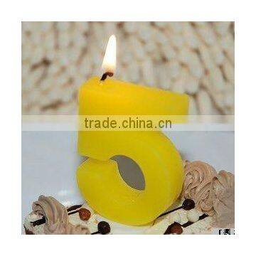 Wholesale Yellow Birthday Candles 0-9 1 2 3 4 5 6 7 8 9 0 Cake Topper Candles Solid Color Partyware Party Supplies