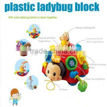 HOT Sale!!!! plastic ladybug block with music and light