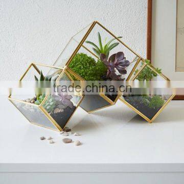 hot sale geometric glass terrarium and glass cube hanging terrarium , terrarium plant glass vase