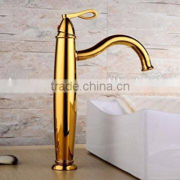 2014 New Design Golden Faucet, Luxury Hotel Special Titanium Golden Faucets, Golden Basin Faucet photo-2