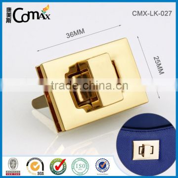 Fashion gold metal handbag twist lock