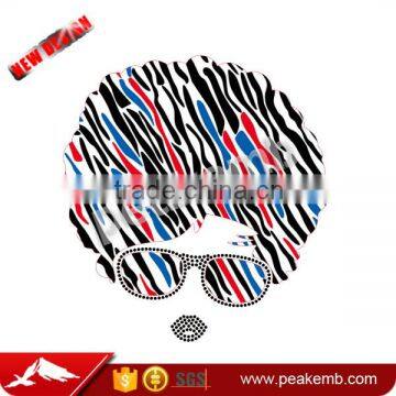 Beautiful Zebra Plastisol Heat Printed Vinyl Afro Girl Whoelsale for Shirt