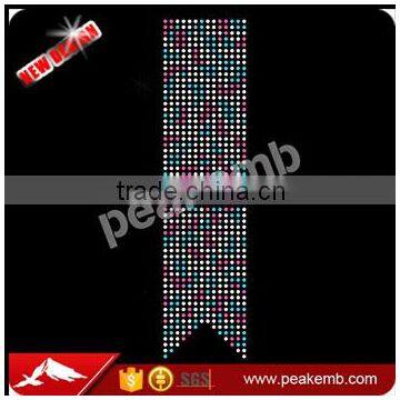 Customized Cheer Bow Strip Rhinestone Transfer Design Strass Motif