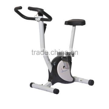 Soozier Upright Stationary Exercise Cycling Bike w/ LCD Monitor - White and Black