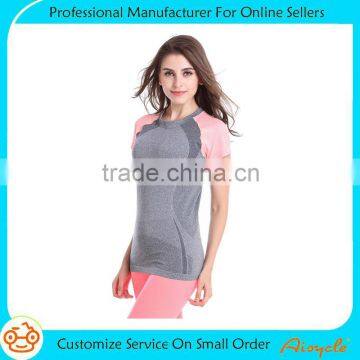 Woman t-shirt workout fitness running sports short sleeve custom t shirt