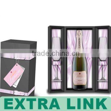 Luxury cup set insert single bottle PU leather package wine box