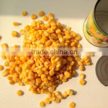 Canned sweet corn with fresh material