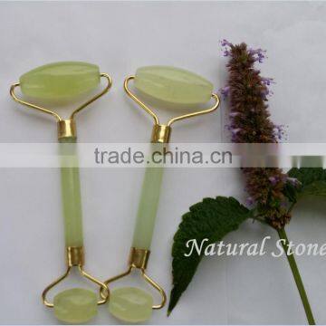 2015 Top Grade Jade Roller Carved Brand Logo Real Jade Face Care Massage Roller photo-3