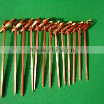 High Quality Disposable Decorative Bamboo Cocktail Beaded Knotted Food Part Picks Skewers Sticks With Ball photo-2