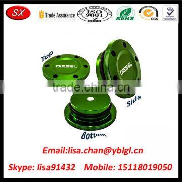 Green Anodized Fuel Cap CNC Turning Gas Cap