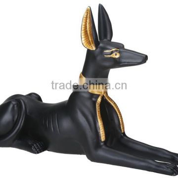 Large Sitting Handmade Painted Resin Egyptian Dog Statue for Sale