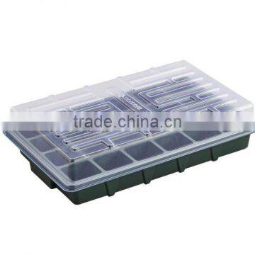 High quantity 24 cells black PS seeding tray with lid