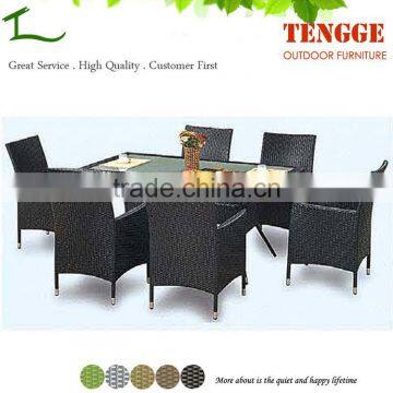 YH-5053 Outdoor rattan dinner set Dubai dining tables and chairs
