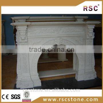 Cheap white marble electric fireplace for wholesale