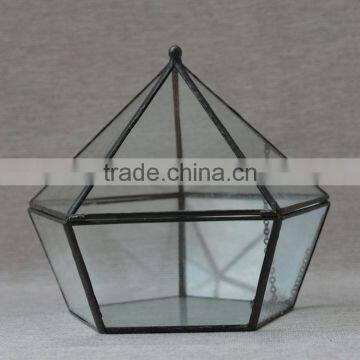Wholesale Geometric Glass Greenhouse Keepsake Flower Box Jewelry Box photo-2