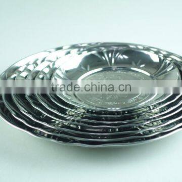 2015 Hot Selling Multi Size Stainless Steel Decorative Flower Plate, Dinner Round Plate With3 Clour photo-6