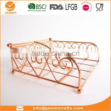 WI2904 'Heart' Black 18x18cm Metal Wire Napkin Holder photo-5