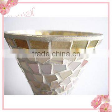 Flower Patterned Elegant Glass Handicraft Stained Mosaic Giant Glass Vases photo-4