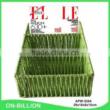 Office promotional colorful paper weaving magazine basket