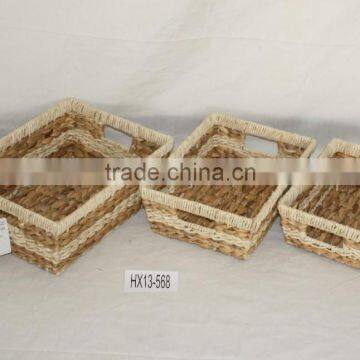 Rush Storage Basket, Maize Peel Storage Basket, Set of 3 (HX13-568)