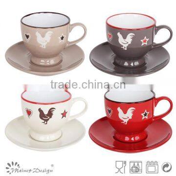 wholesale ceramic chicken tea cup and saucer