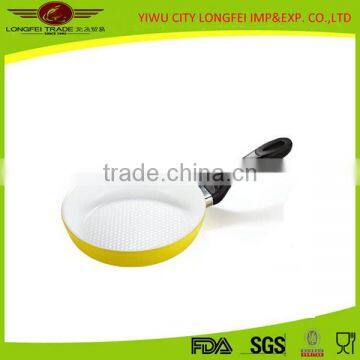 22CM Made In China Yellow ceramic Steak Frying Pan With Handle