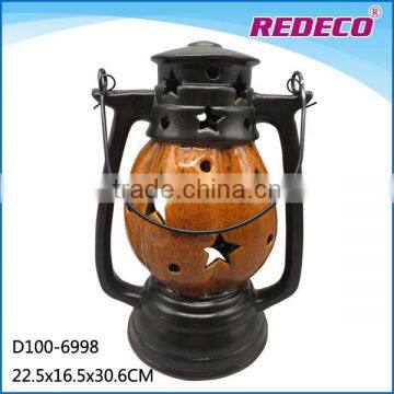 Hot selling chinese ceramic garden pumpkin lantern